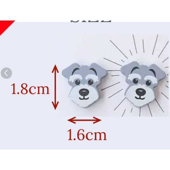 Adorable Schnauzer Dog Stud Earrings Puppy Dogs - Picture 3 of 6